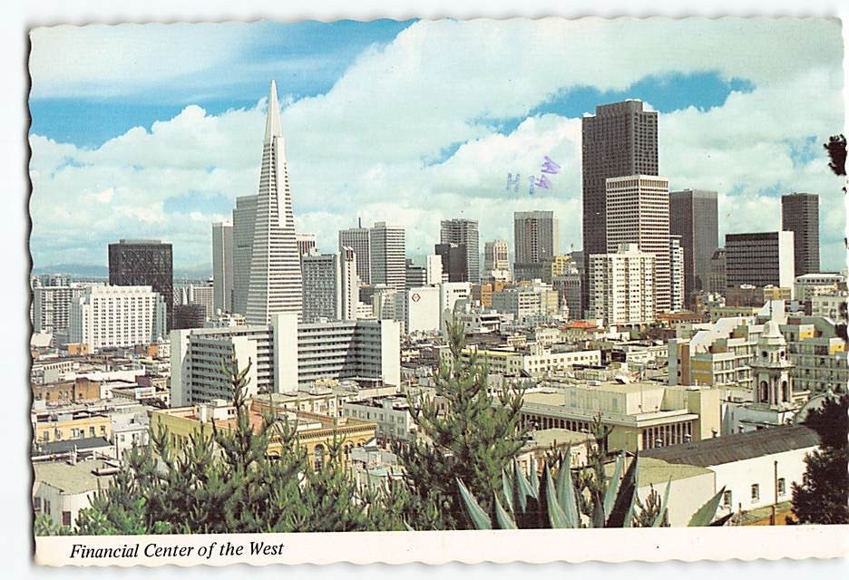 Postcard City Skyline San Francisco California USA