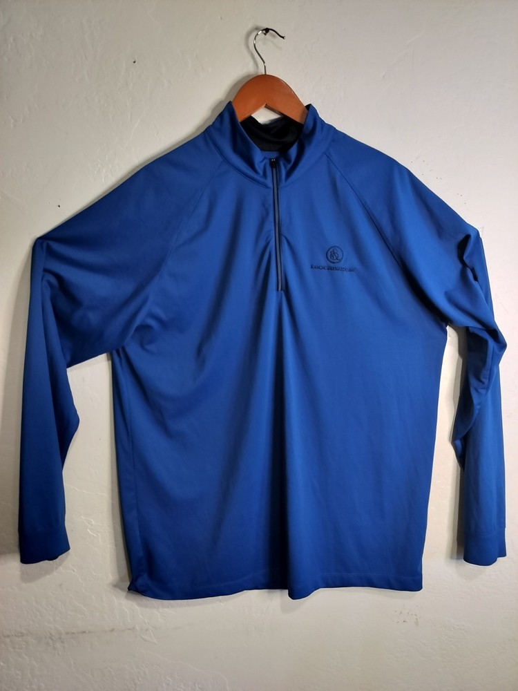 Greg Norman Men's Polo Shirt  Long Sleeve, Royal Blue, Golf, Size L, Poliester.
