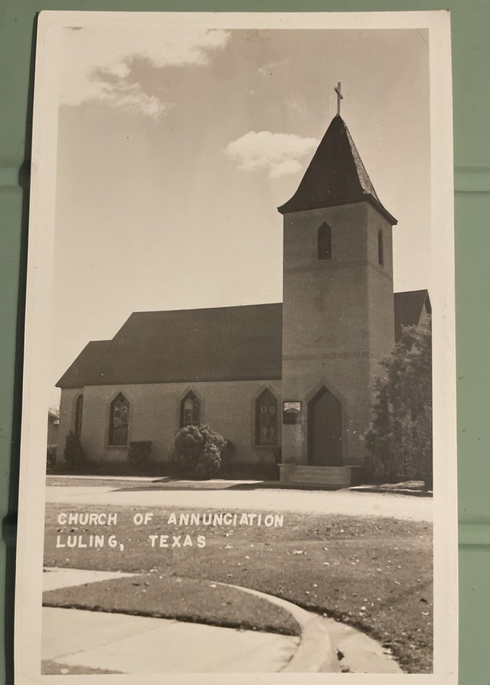 1950c Rppc  Luling, Texas Church Of Annunciation Black-And-White Photo Postcard