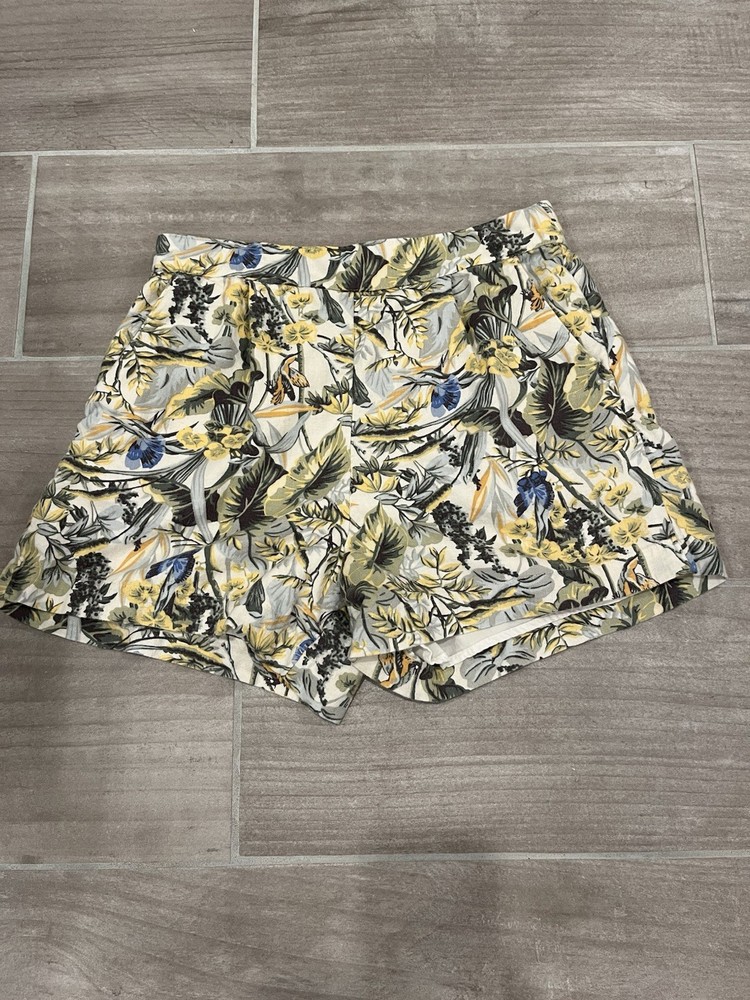 Abercrombie & Fitch Floral Shorts Women’s Size Medium Linen Blend High Rise