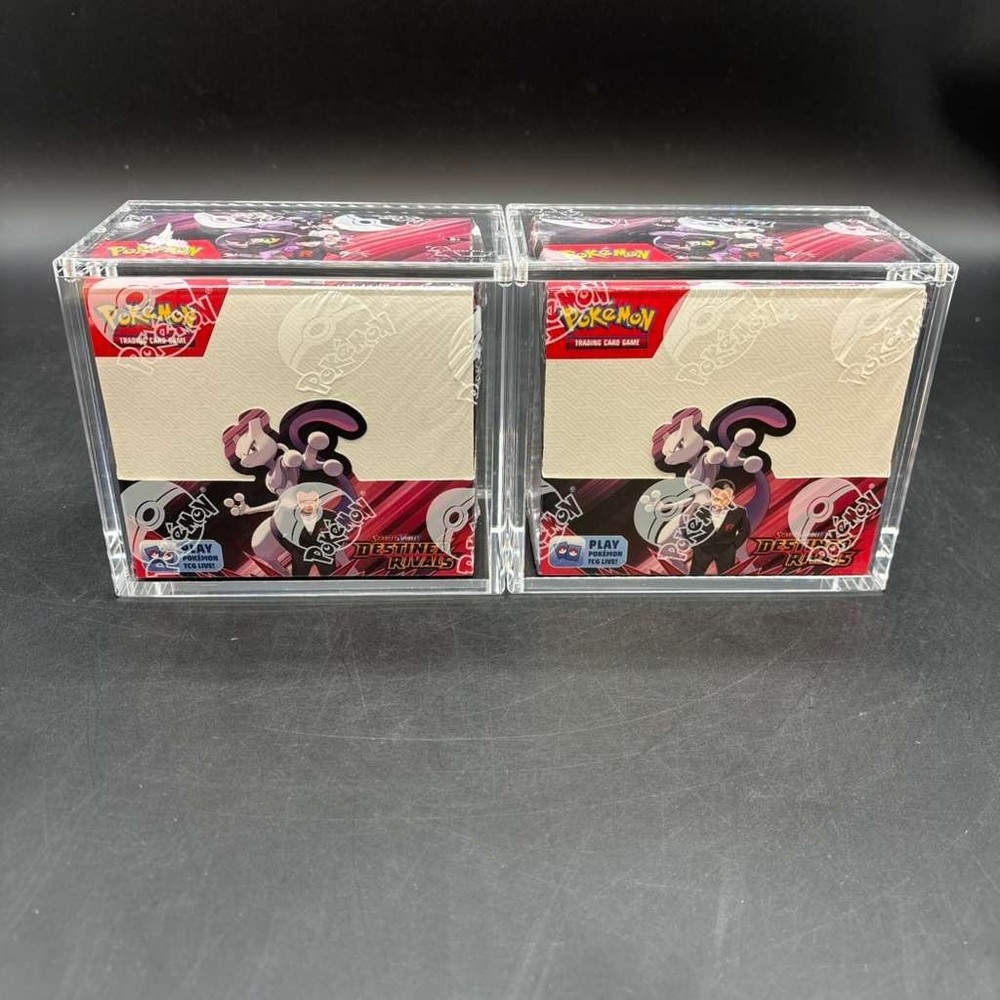 Lot (2) Pokemon SV10 Destined Rivals English Booster Boxes Sealed w/Acrylic CasePROBSTEIN is actively accepting consignments !!