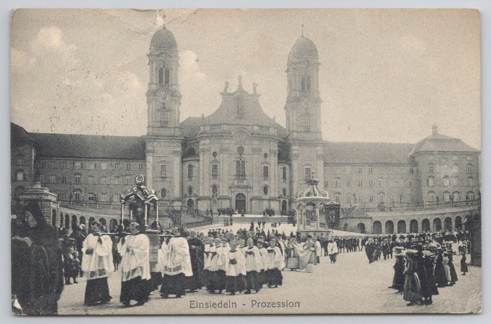 Einsiedeln Switzerland Abbey Procession Postcard 1913 Posted