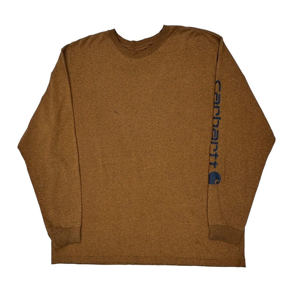 Carhartt Long Sleeve T-Shirt - 2XL Brown Cotton