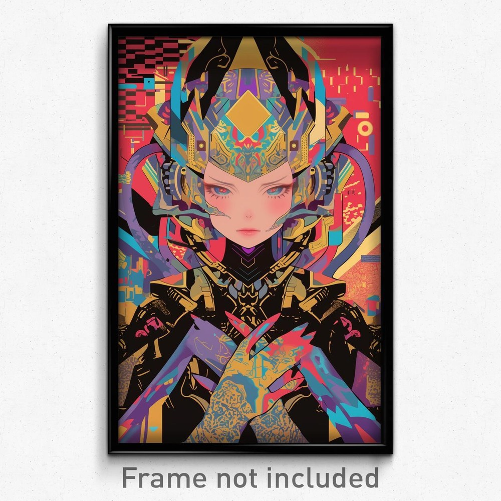 Self-Discovery Movie Art Poster - Woman in Multicolored Black Armor