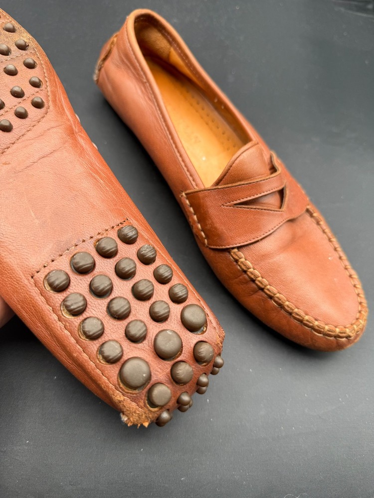 Cole Haan Penny Loafers Shoes Mens Brown Leather Slip On Saddle Casual