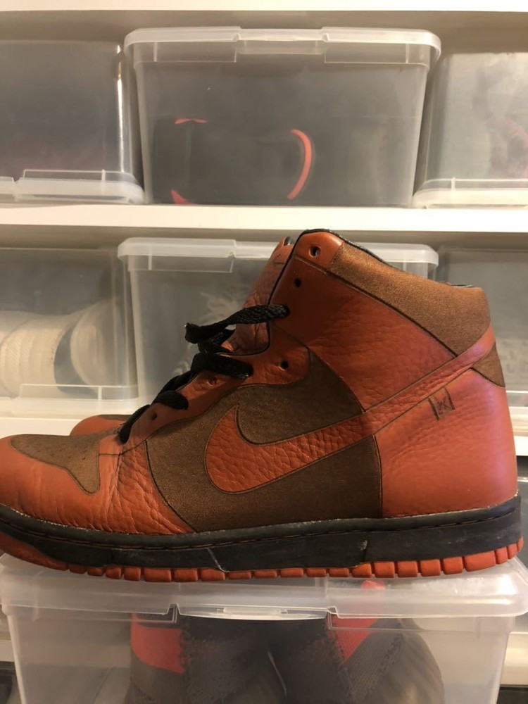NIKE Men 10.5US Dunk High1Piec Dress Single Piece Leather Rare Item Vintage