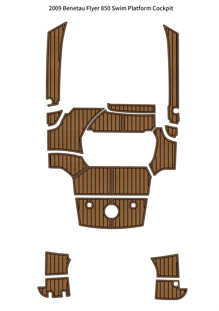 2009 Beneteau Flyer 850 Swim Platform Cockpit Pad Boat EVA Foam Teak Floor Mat