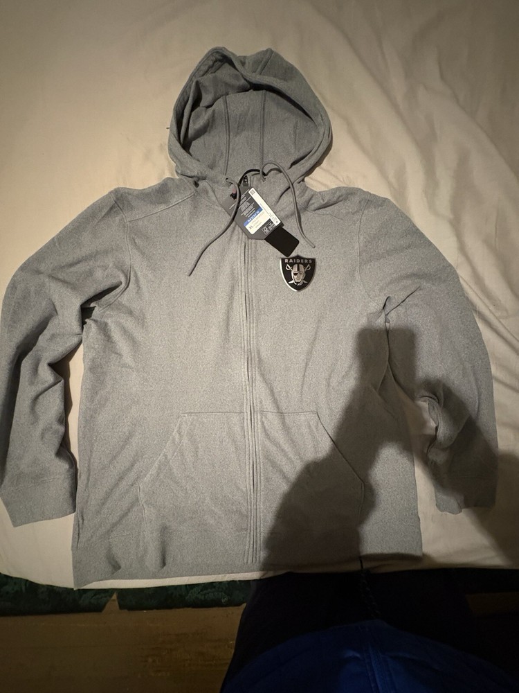 Las Vegas Raiders Antigua Zip Hoodie XL Men’s Sweatshirt Jacket Nike Reebok Gray