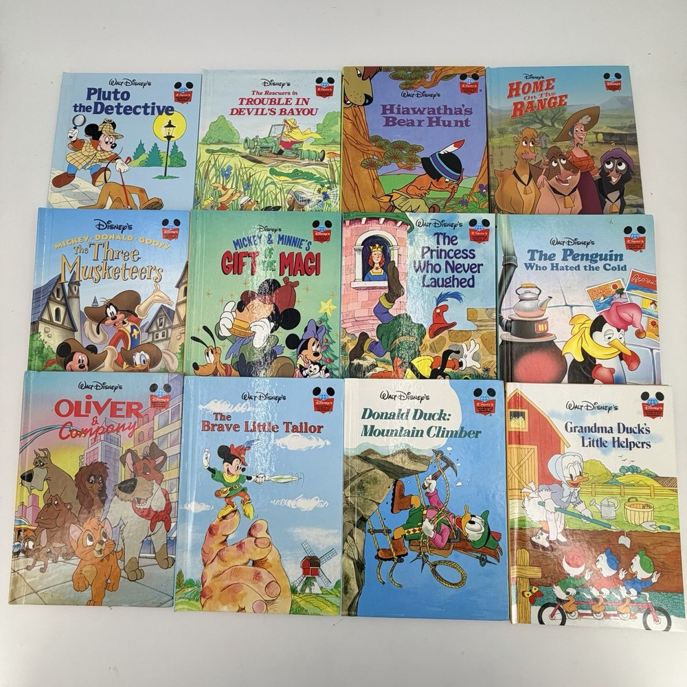 Lot Of 12 Vintage Disney's Wonderful World of Reading Children's Hardback Books