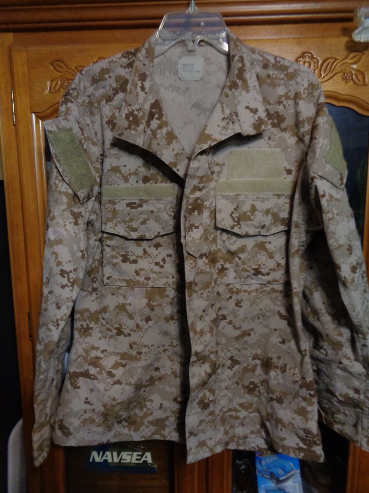 TYPE II AOR1 NWU DESERT SHIRT Navy W/ACE MEDIUM REGULAR W/ COMBAT HOOK NWOT-image