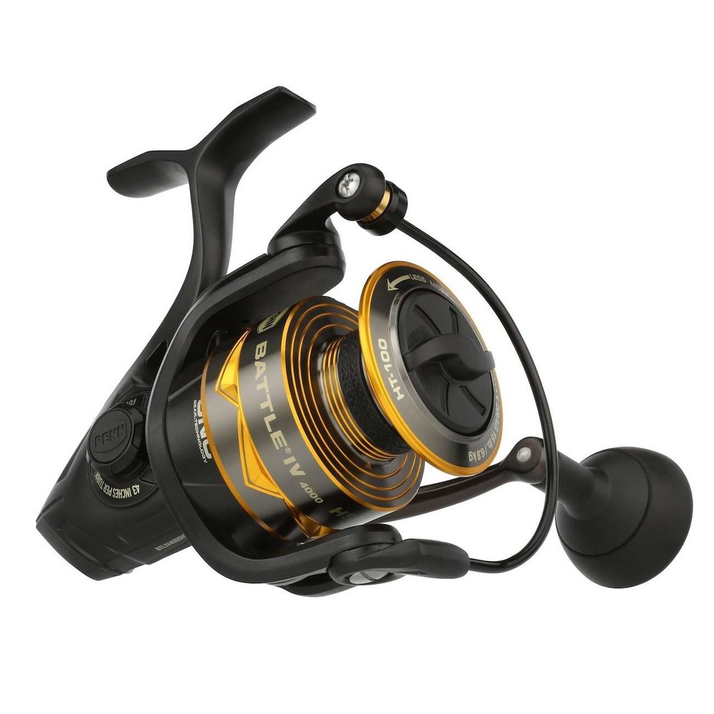 PENN Battle IV 4000HS Fishing Spinning Reel BTLIV4000HS, Gear Ratio 7.0:1