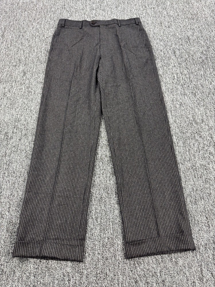 Zanella Pants Men 34x32 Todd Vitale Barberis Canonico Super 120s Wool Trousers