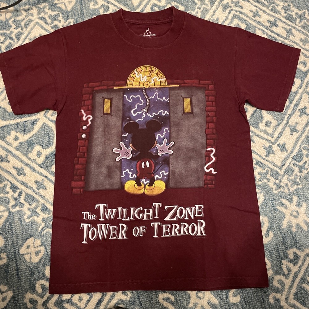 Vintage 90s Mickey Mouse The Twilight Zone Tower of Terror Disney T-shirt Small