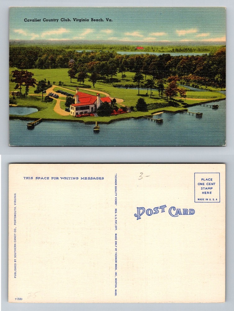 Virginia Beach, VA-Virginia, Cavalier Country Club Waterfront Vintage Postcard