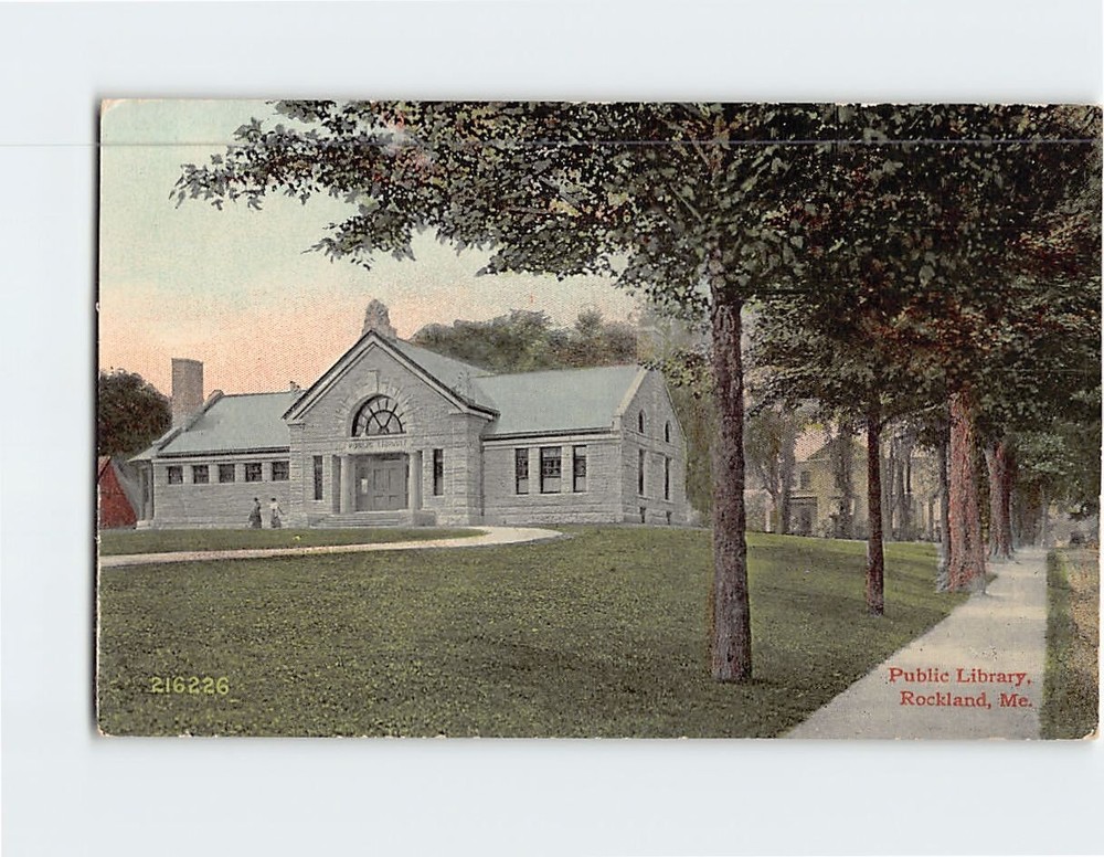 Postcard Public Library Rockland Maine USA