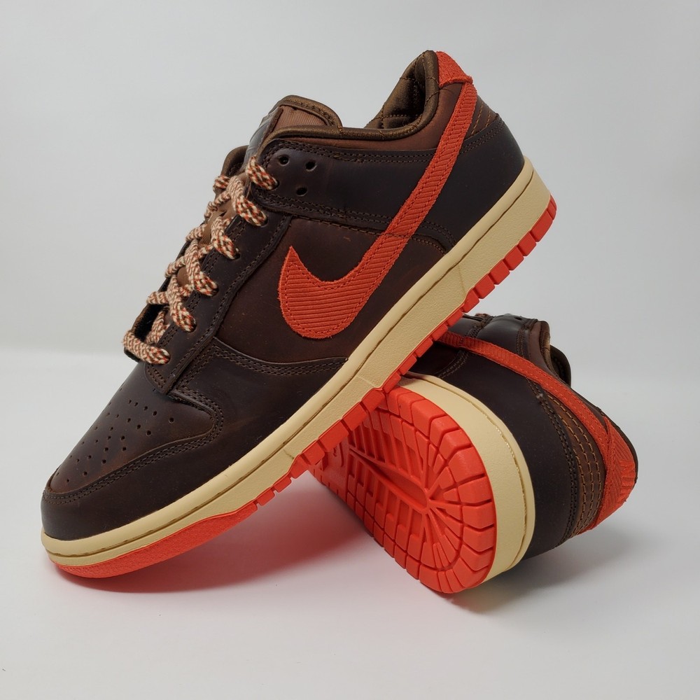 Nike Dunk Low Retro Mens Size 9 Light British Brown/Picante Red HQ3448-262