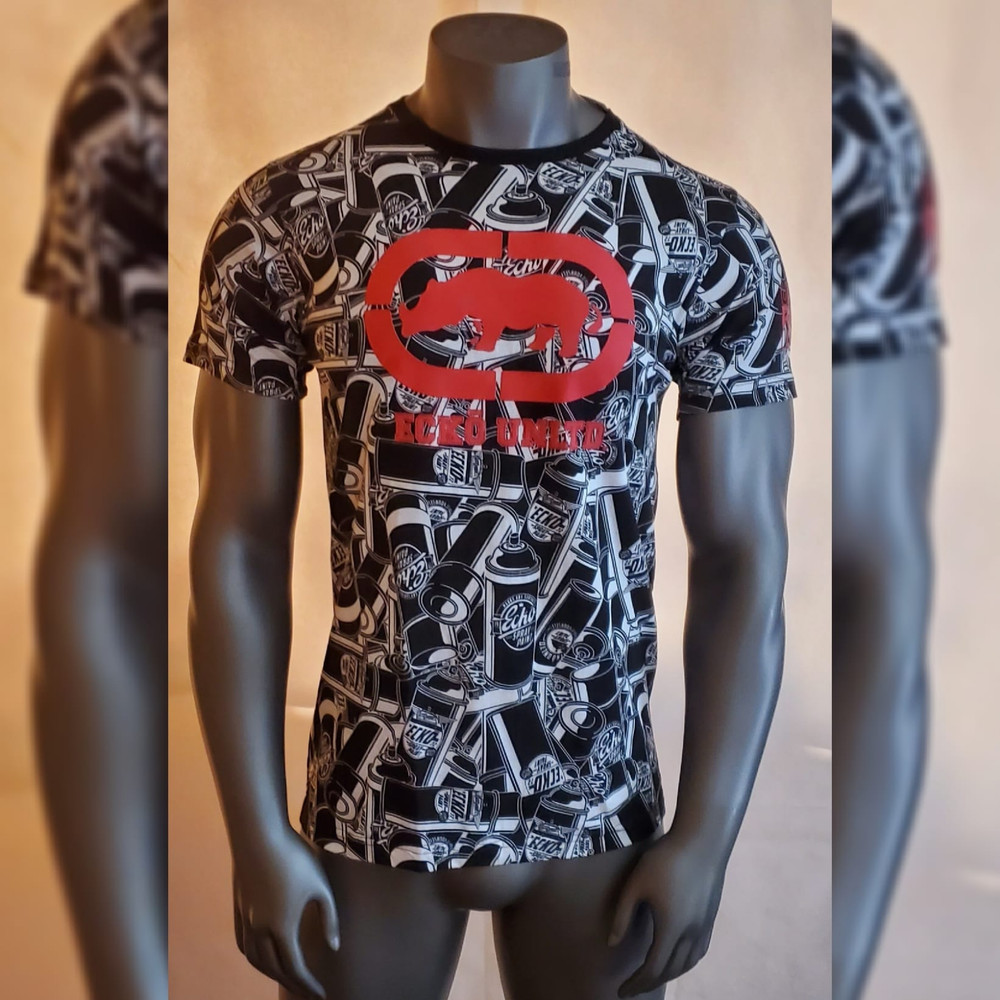 Ecko Unltd  Tshirt Men's Short Sleeve Crew Neck Size M Gray Ecko Red Logo