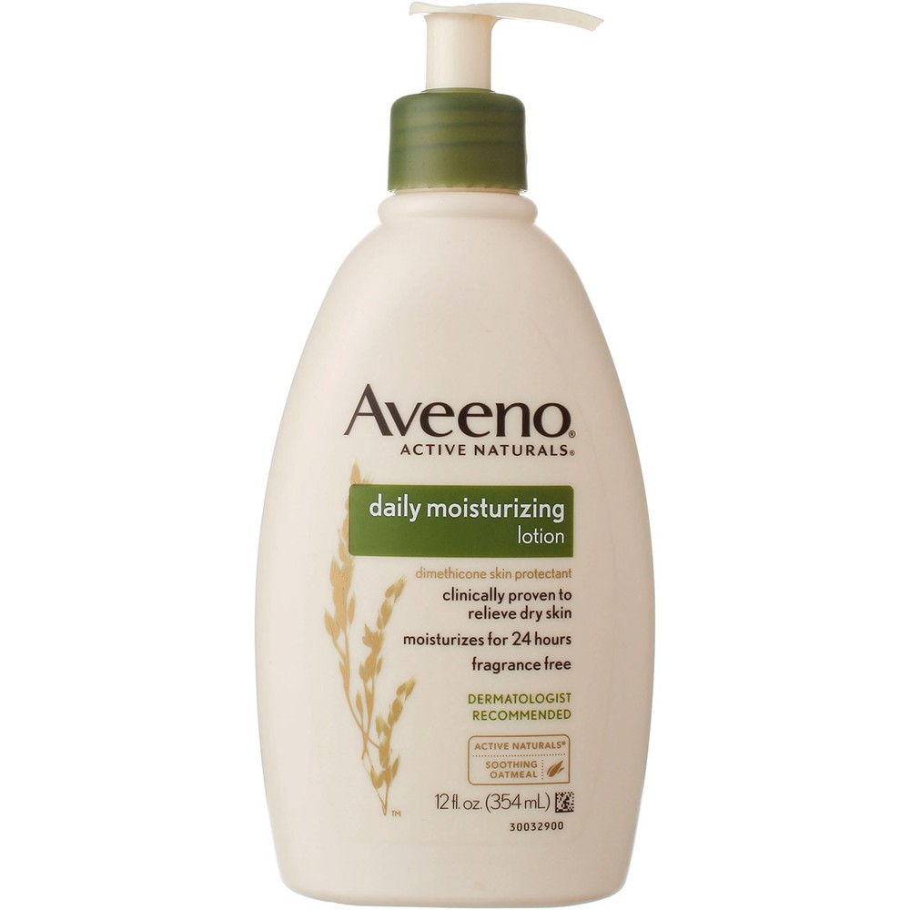 3 Pack Aveeno Active Naturals Daily Moisturizing Lotion, Fragrance Free, 12 f...