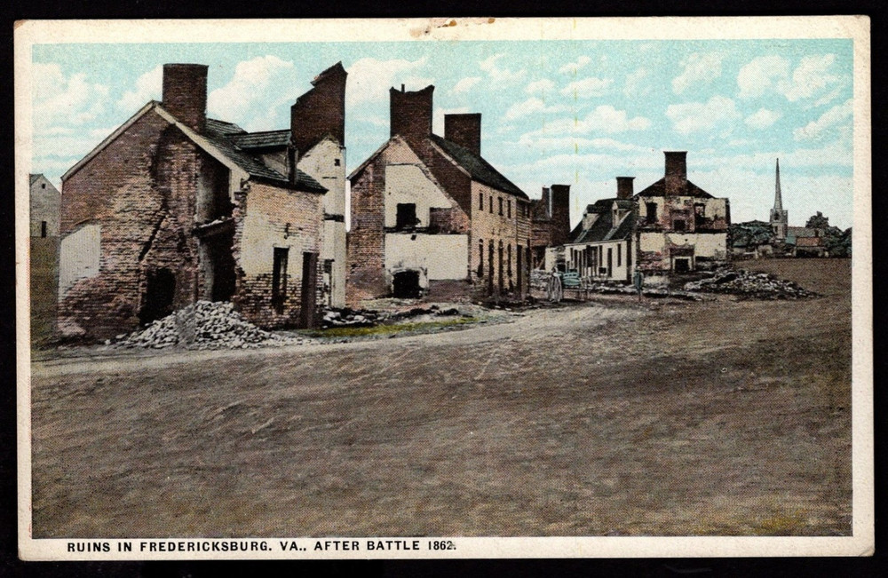 FREDERICKSBURG VIRGINIA Ruins after Battle 1862 POSTCARD