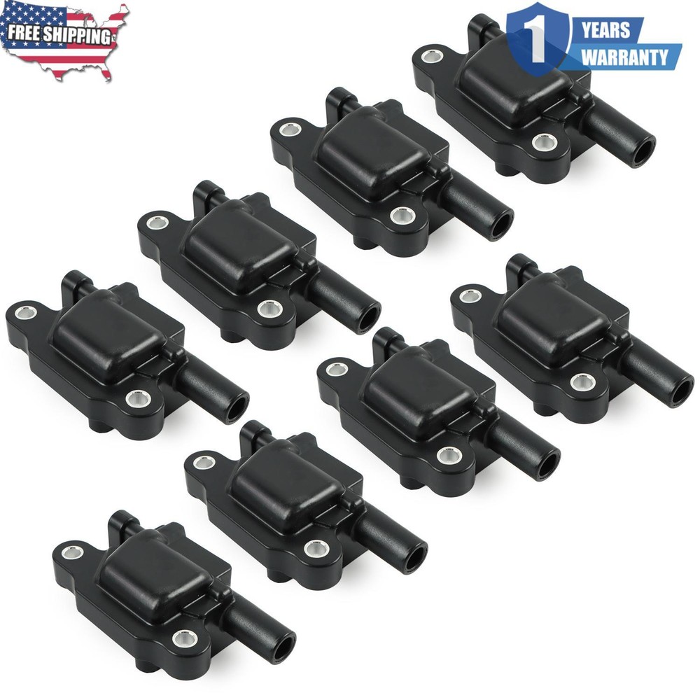 Set of 8 Ignition Coils For Chevrolet GMC Cadillac V8 12611424 12570616 UF413 US