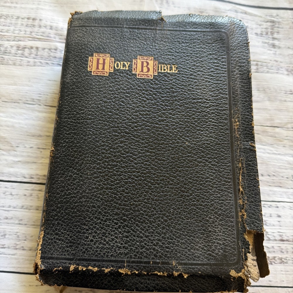 Vintage Holy Bible Red Letter Master Art edition KJV leather 1962