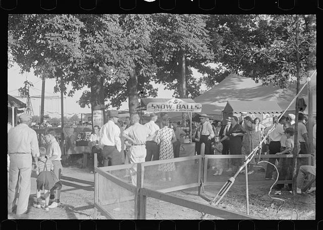 Photo:Ashville Ohio 1938 July 4 Celebration Snow Balls Fair Booth