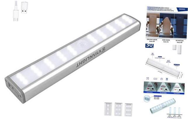 Motion Activated LED Lights - 30 LEDs, 4 Modes, Rechargeable Battery, 1 Pack