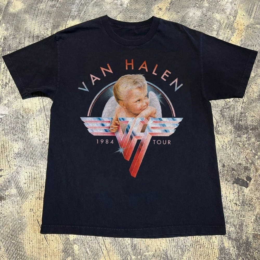 Vintage Van Halen 1984 Tour Rock Band Trendy Graphic Cotton Unisex T-Shirt