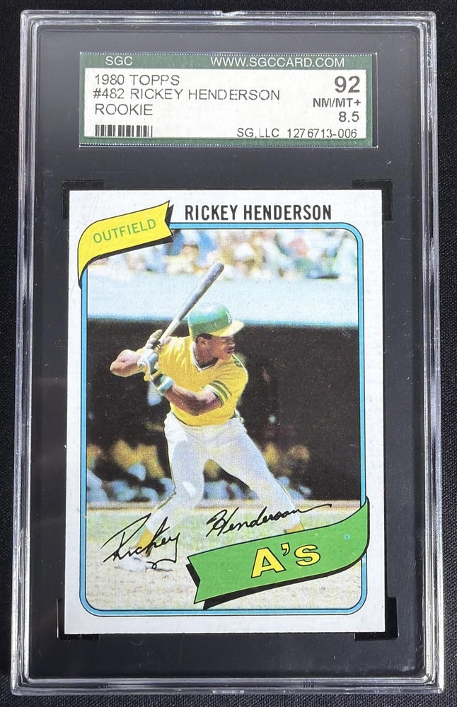 1980 Topps Rickey Henderson #482 RC Athletics SGC 8.5