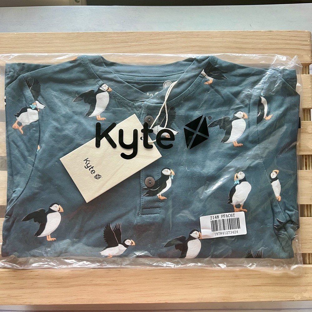 *NIB* Kyte Baby 6T Long Sleeve Toddler Henley Tee In Puffin