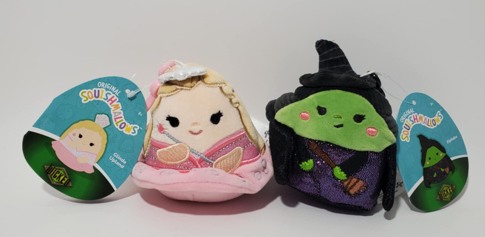 WICKED Squishmallows (Set of 2) Glinda & Elphaba Keychain 3