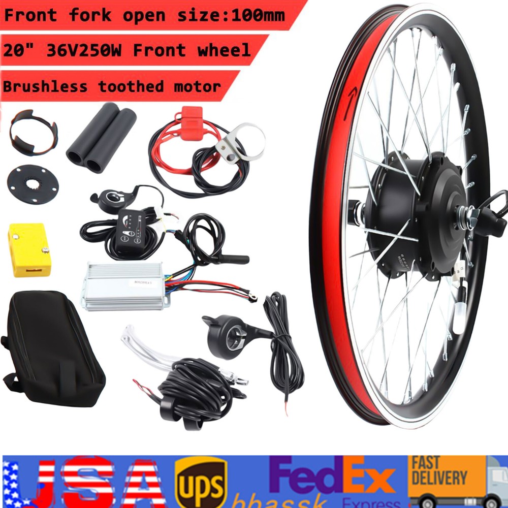 36V 20 Inch Front Wheel Electric Bike Conversion Kit Hub Motor