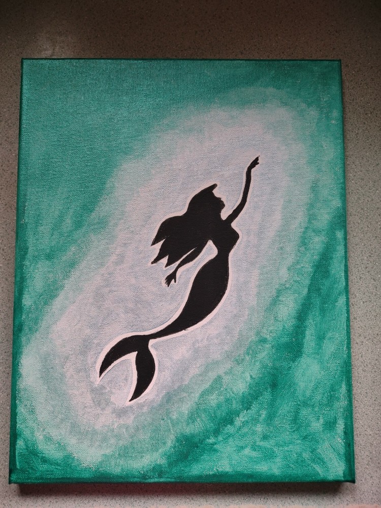 Dancing mermaid painting acrylic on canvas