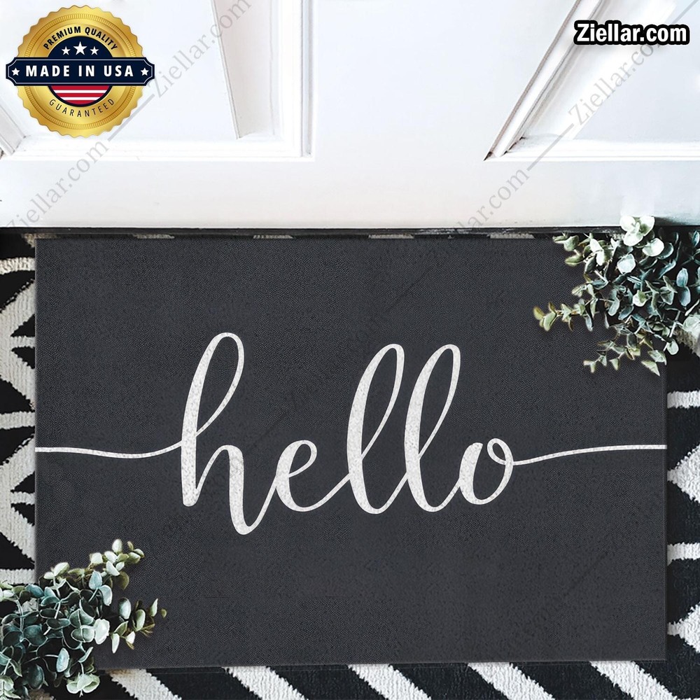 Custom Hello Script Doormat - Personalized Gift Mat