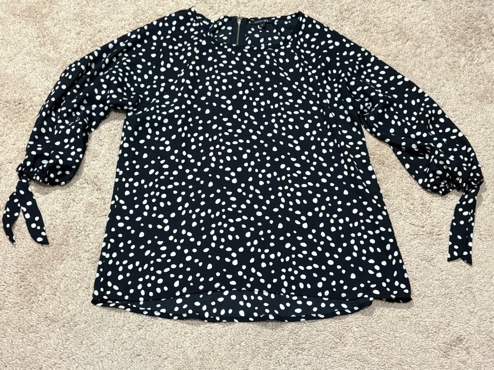 Papermoon Womens Shirt Size Small Multicolor Polka Dot Classic Dressy Flowy