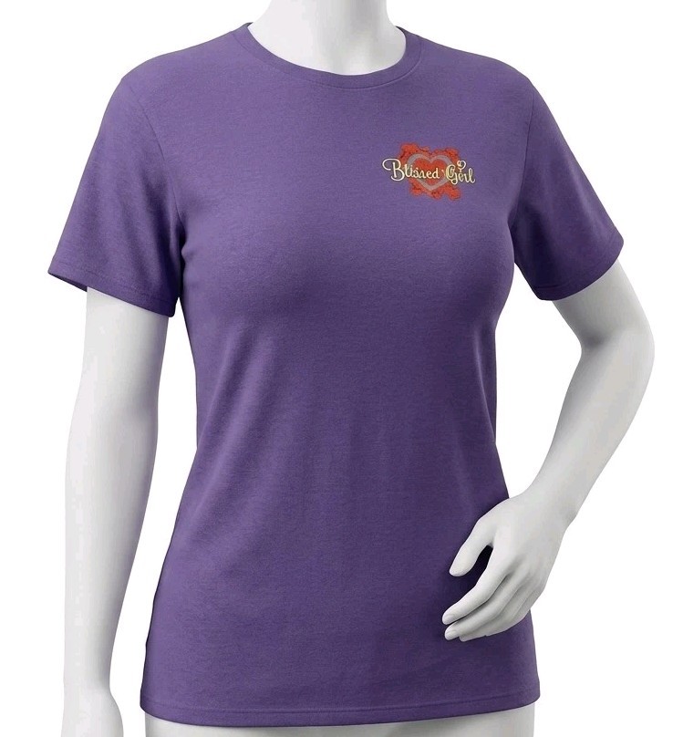 Blessed Girl Short Sleeve Purple T-shirt Women's XXL Loved One Another