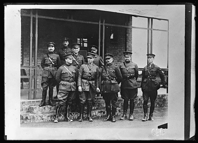 Photo:Belgian Headquarters Rucquoy Simmons Wadsworth 1910s Officers Group