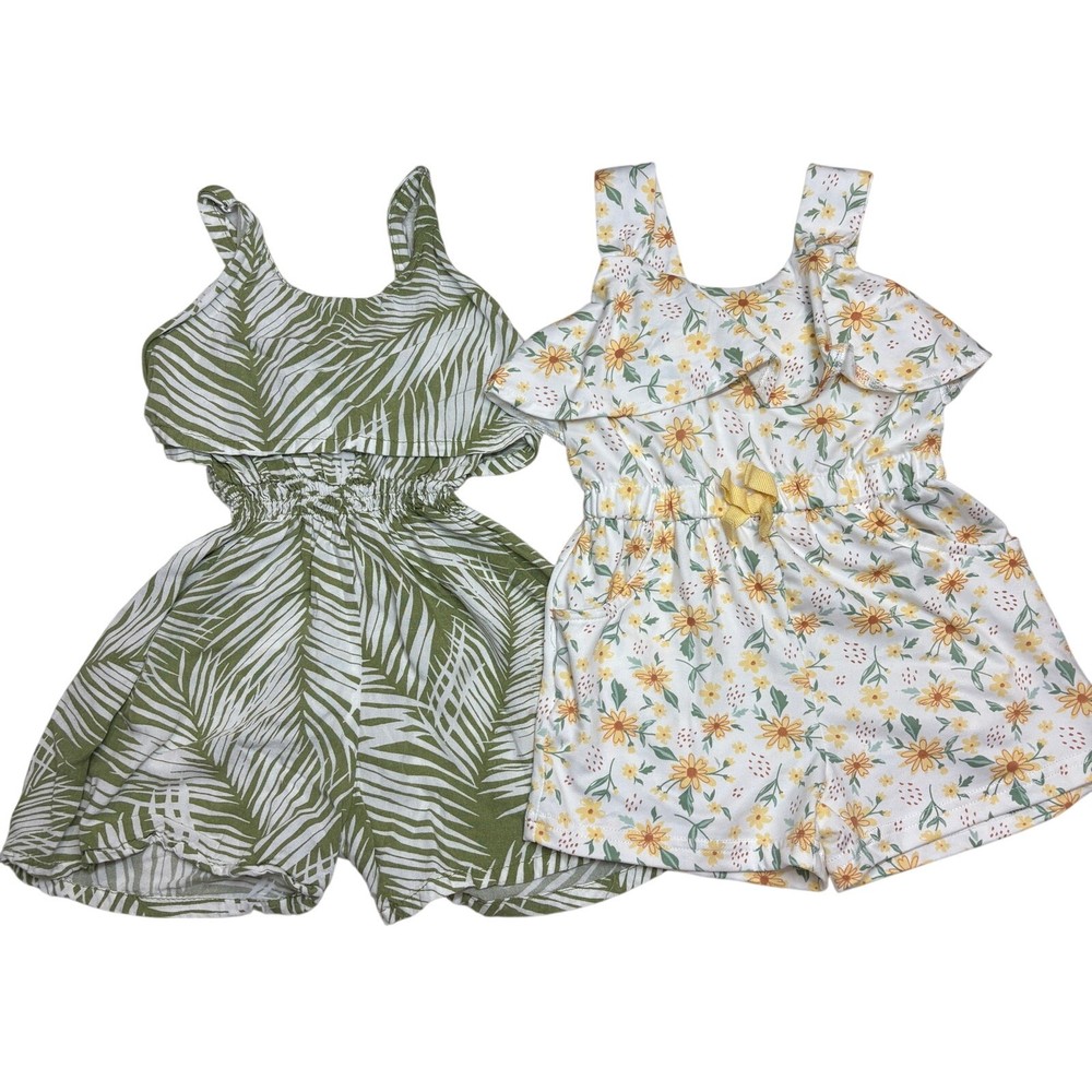 Girls Romper Lot 2 Piece Size 2T Multicolor Floral Tropical Summer