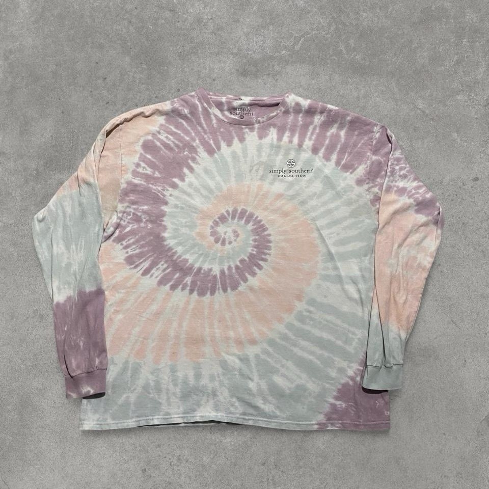 Simply Southern multicoloured tie-dye long sleeve shirt Size XL