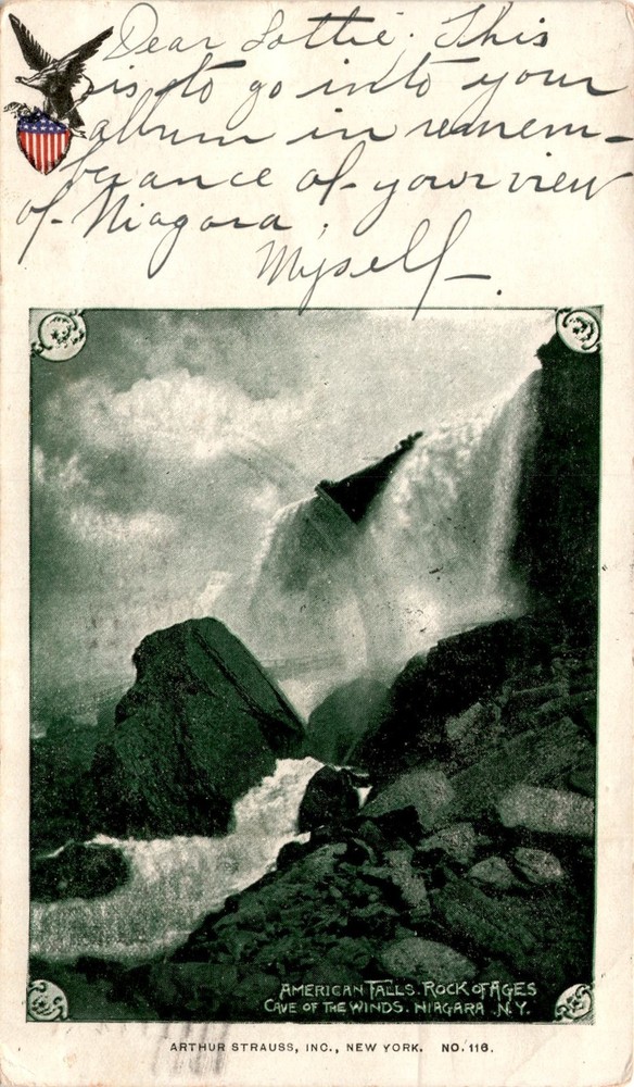 Lotte, American Falls, Rock of Ages, Cave of the Winds, Niagara NY, Postcard