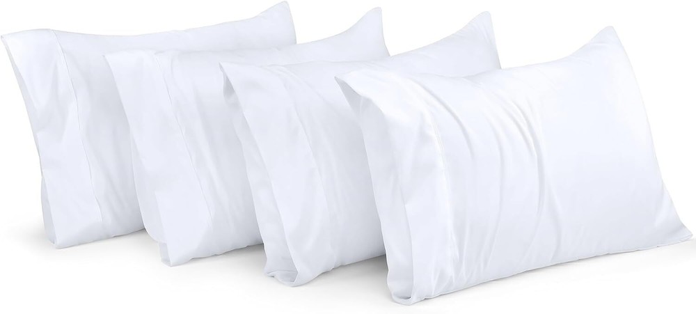 Utopia Bedding Queen Pillowcases 4-Pack with Envelope Closure Soft Brushed Fabric