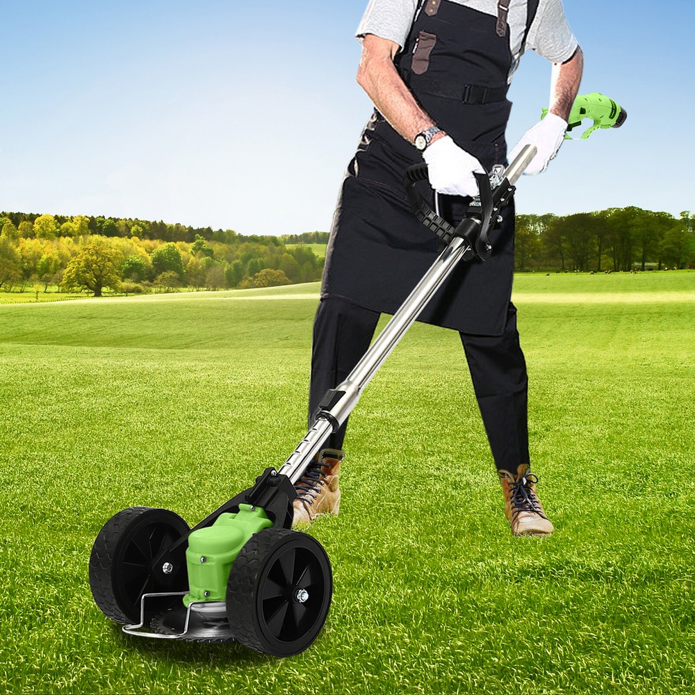 Cordless Foldable Lithium Mower  + Wheels Green Mini-mower Yard Grass Trimmer