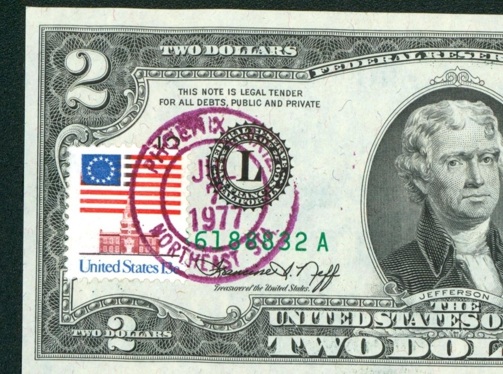$2 1976 ((CU)) FEDERAL RESERVE NOTE  (FDI - July 7, 1977) (1st of 2 consec)
