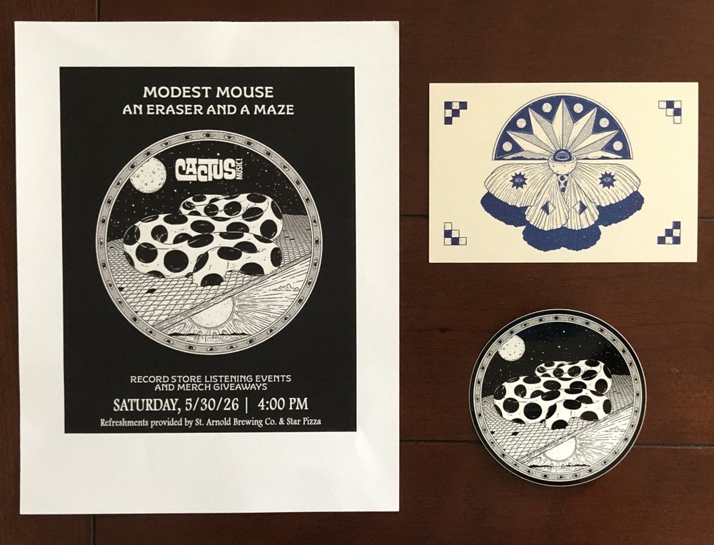 MODEST MOUSE (2026) AN ERASER AND A MAZE Album Release PROMO MEMORABILIA