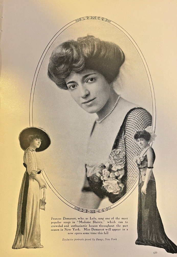 1911 Vintage Magazine Illustration Actress Frances Demarest