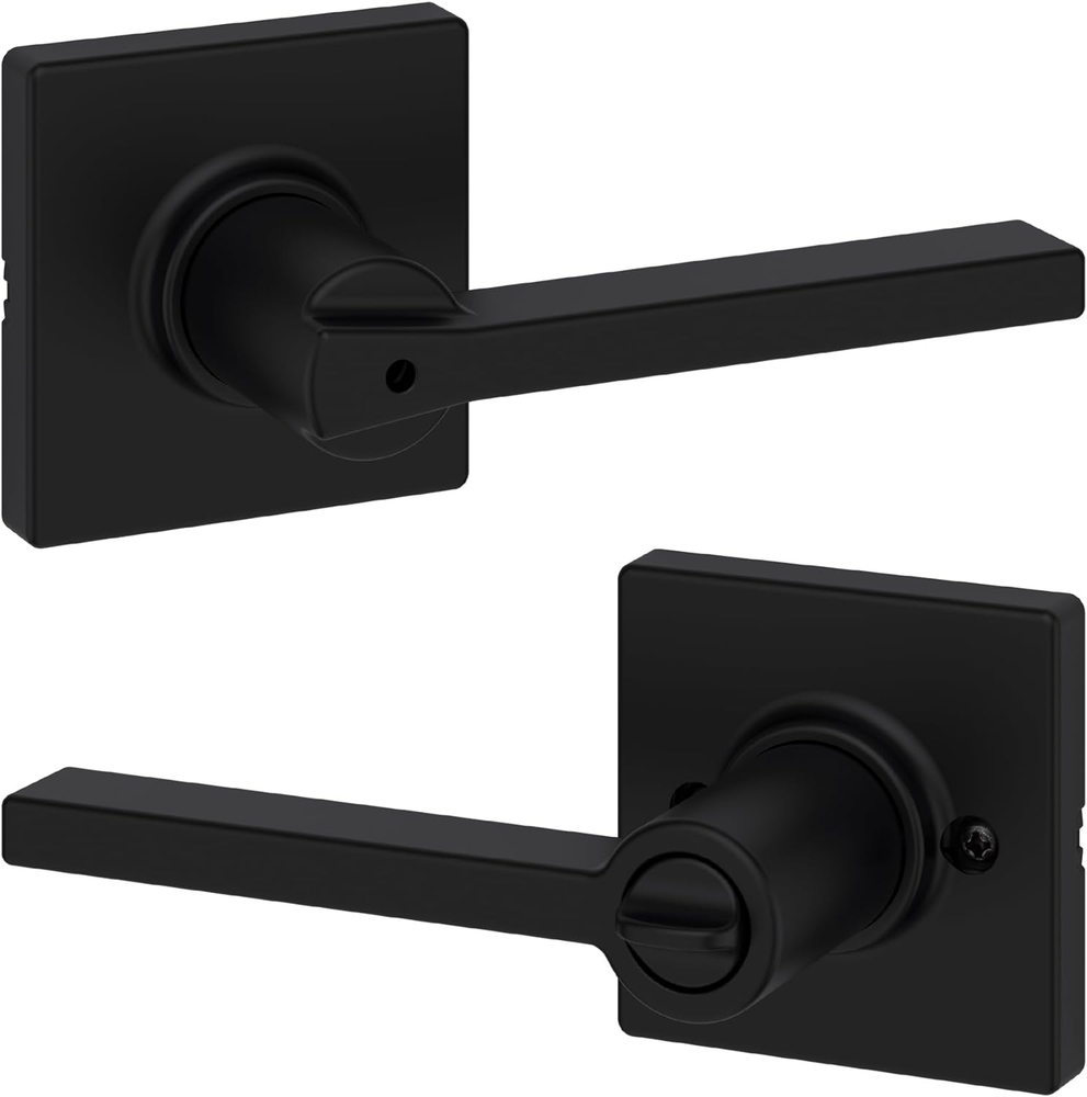 Casey Interior Privacy Door Handle with Lock, Door Lever for Bathroom and Bedroo
