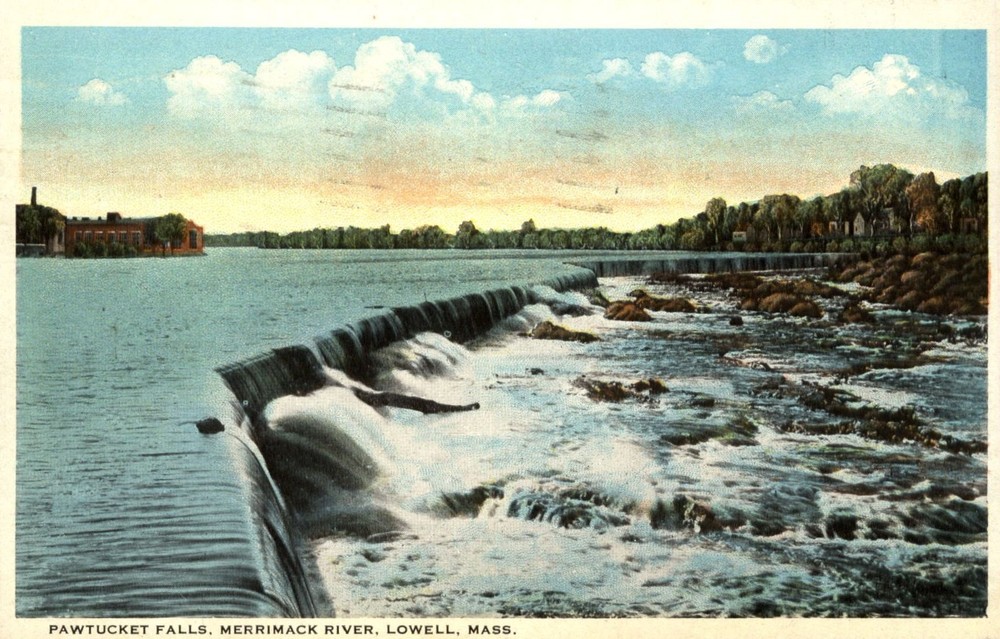 Pawtucket Falls ~ Merrimack River ~ Lowell Massachusetts MA ~ 1920s