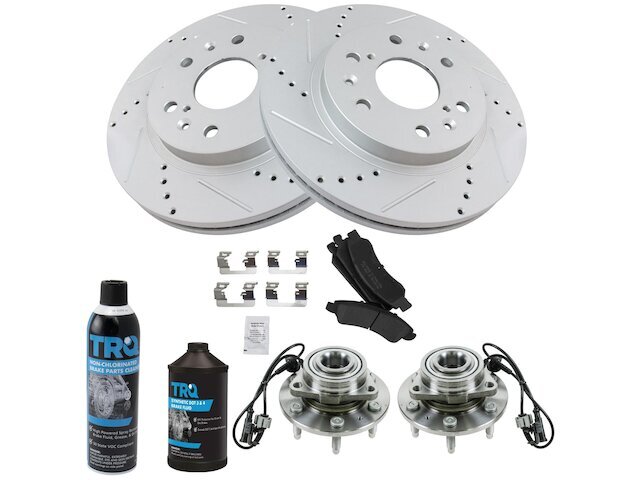 Front Brake Pad and Rotor and Wheel Hub Kit fits Escalade EXT 2008-2013 55BQNS