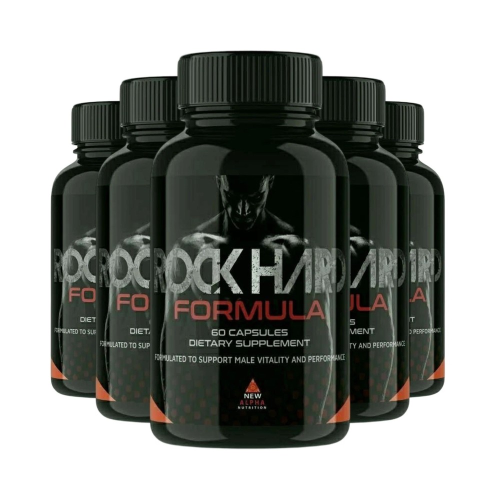 (5 Pack) Rock Hard Formula Pills, Rock Hard Formula Male Support - 60 Capsules