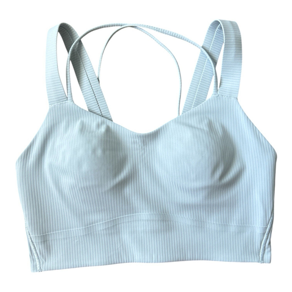 Lululemon Like A Cloud Longline Bra D/DD Size 6 Ribbed Foam Cloud Blue Women’s